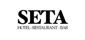 Black logo of the Seta Hotel Bellagio